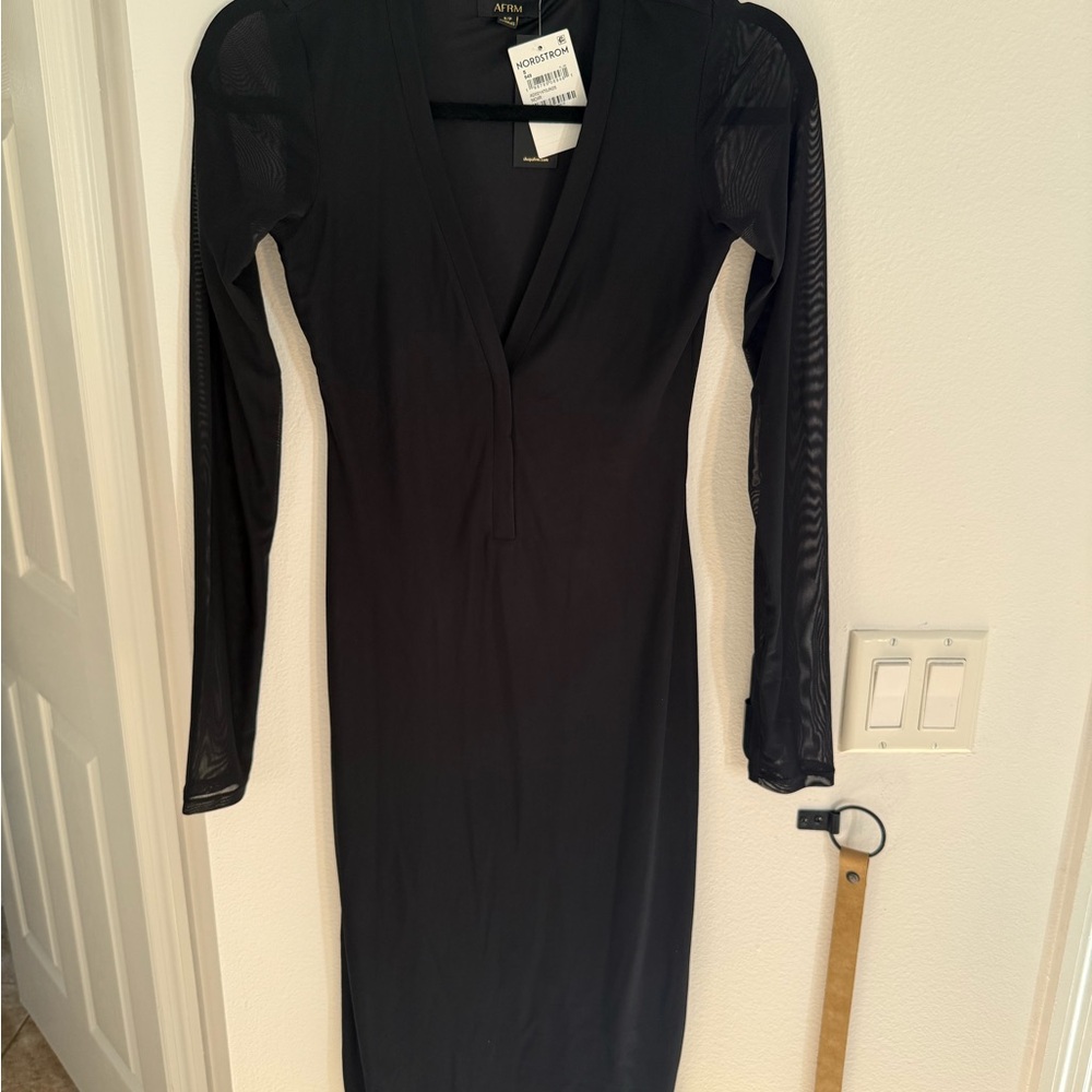 AFRM Elegant Black Long Sleeve Dress